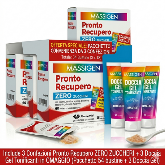 Massigen Pronto Recupero Senza Zucchero – Offerta 3 + 3 Docciagel Omaggio