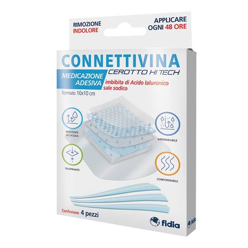 Fidia Farmaceutici SpA Connettivina cerotto hitech 10X10cm 4 pezzi
