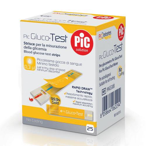 PIKDARE SpA PIC STRISCE GLUCOTEST 25PZ