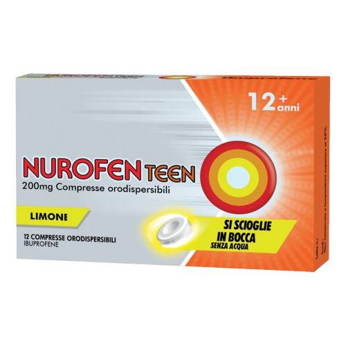 reckitt benckiser h.(it.) spa nurofenteen 12 compresse oro 200mg 